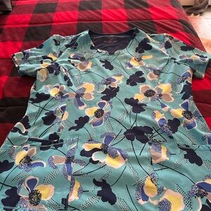 Women's Cherokee by Infinity Floral Scrub Top